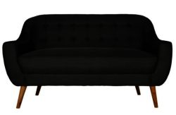 Hygena Lexie Retro Regular Fabric Sofa - Grey